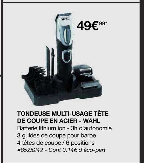tondeuse multi usage tête de coupe en acier - wahl