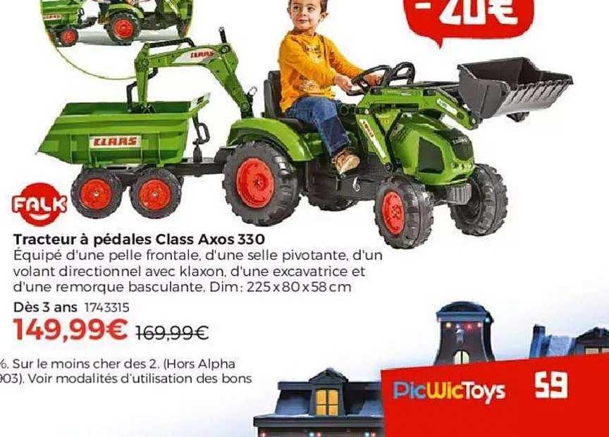 tracteur à pédales class axos 330 falk