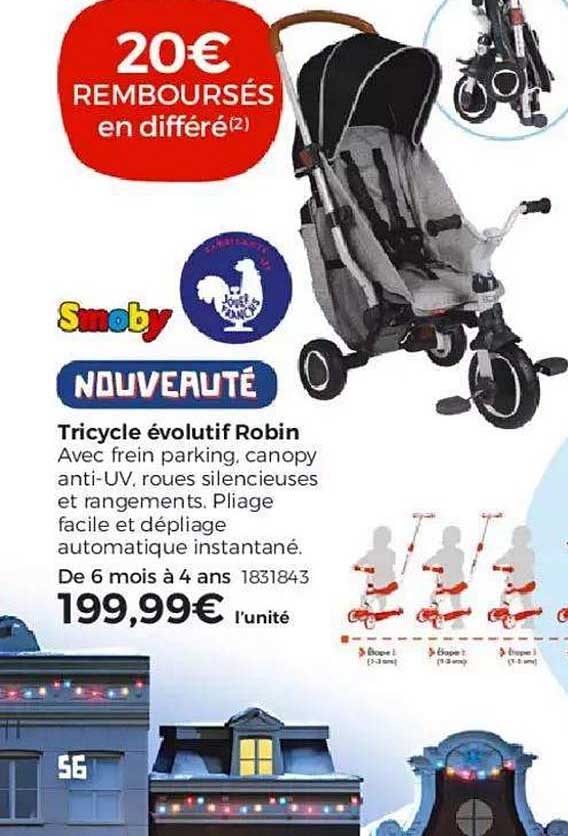 tricycle évolutif robin smoby