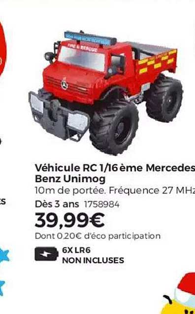 véhicule rc 1 16ème mercedes benz unimog