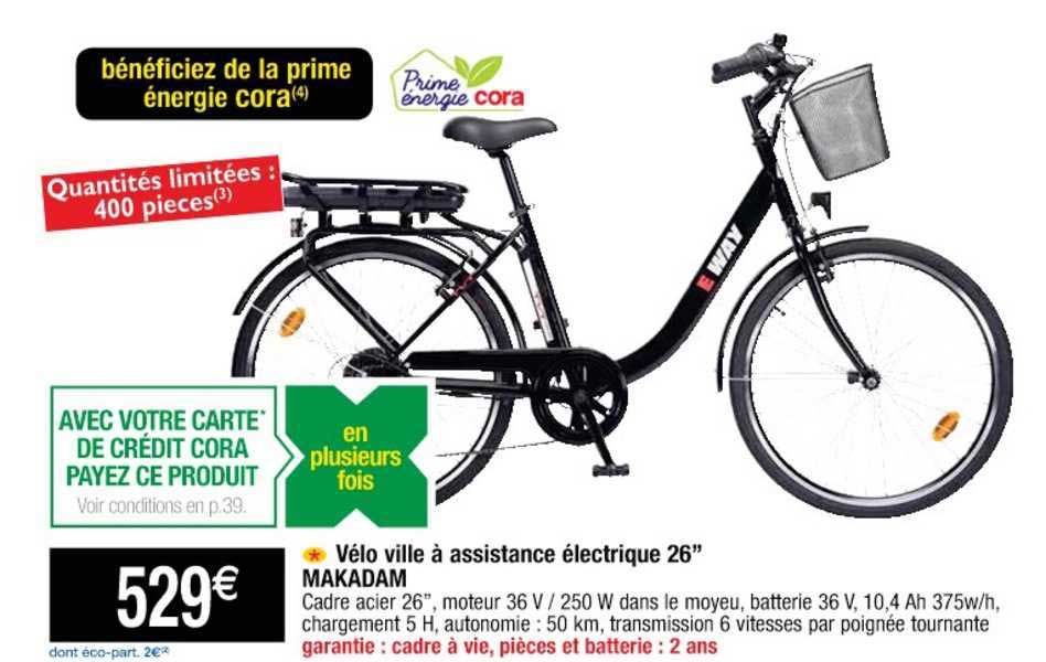 vélo ville à assistance électrique 26" makadam