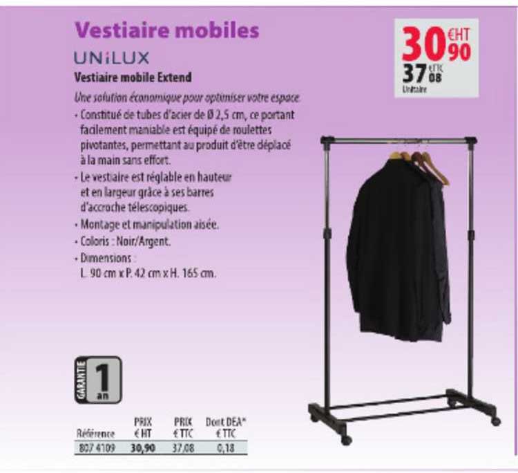Vestiaire Mobile Extend Unilux
