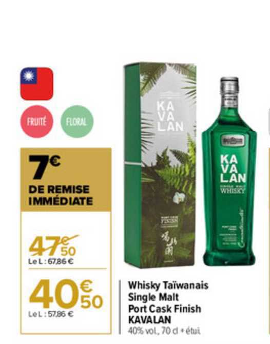Whisky Taïwanais Single Malt Port Cask Finish Kavalan