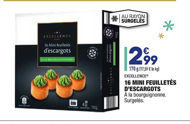 16 mini feuilletés d'escargots excellence
