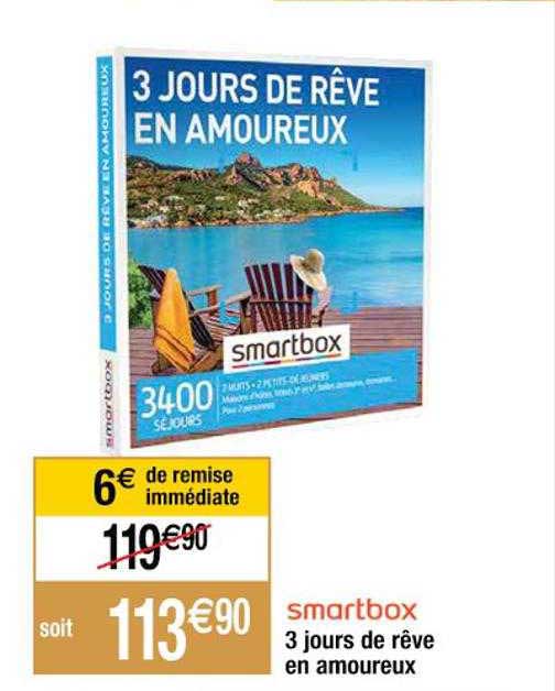 3 jours de rêve en amoureux smartbox