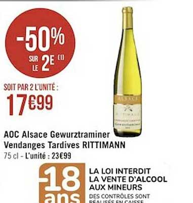 aoc alsace gewurztraminer vandanges tardives rittimann