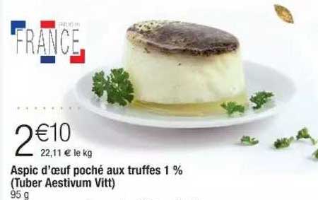 aspic d'œuf poché aux truffes 1% (tuber aestivum vitt)