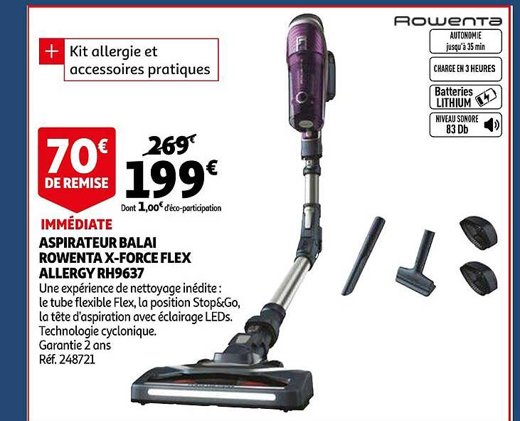 Aspirateur Balai Rowenta X-force Flex Alergy Rh9637