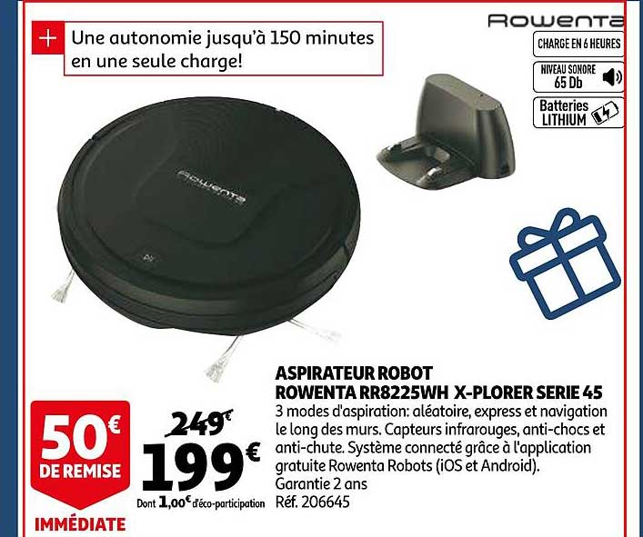 aspirateur robot rowenta rr8225wh x-plorer serie 45