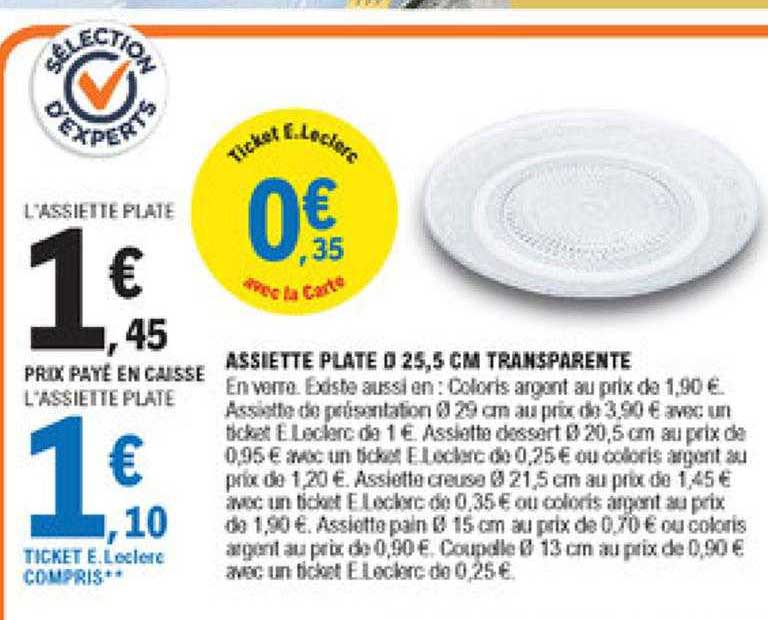 Assiette Plate ø25,5 Cm Transparente