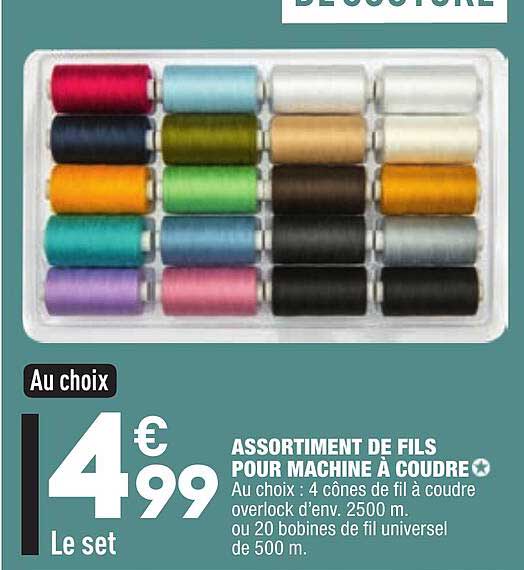 assortiment de fils pour machine à coudre