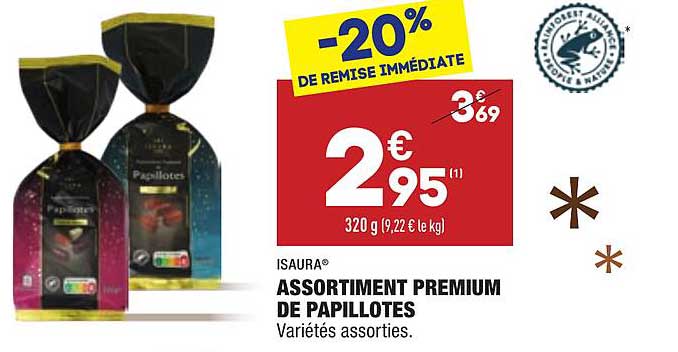 assortiment premium de papillotes isaura