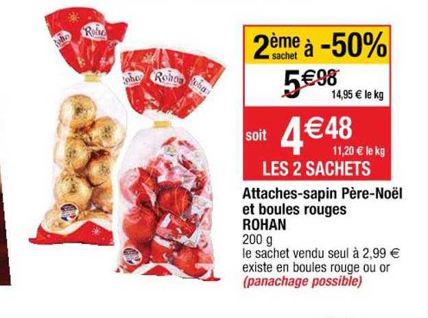 attaches-sapin père-noël et boules rouges rohan