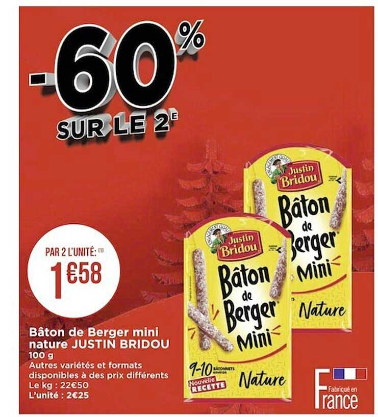 bâton de berger mini nature justin bridou