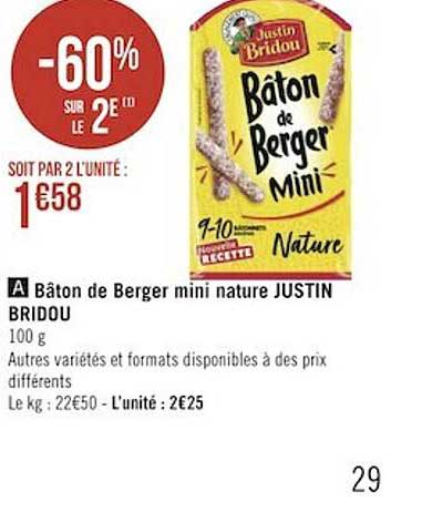 bâton de berger mini nature justin bridou
