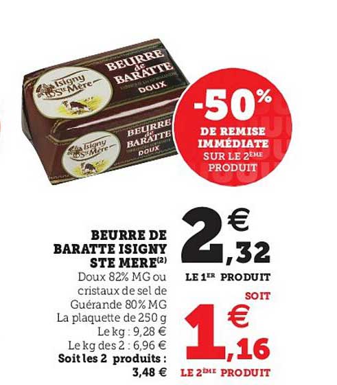 beurre de baratte isigny ste mère