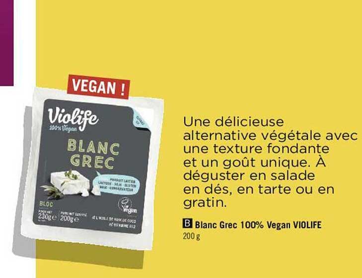 blanc grec 100% vegan violife
