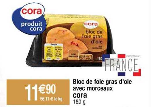 bloc de foie gras d'oie avec morceaux cora