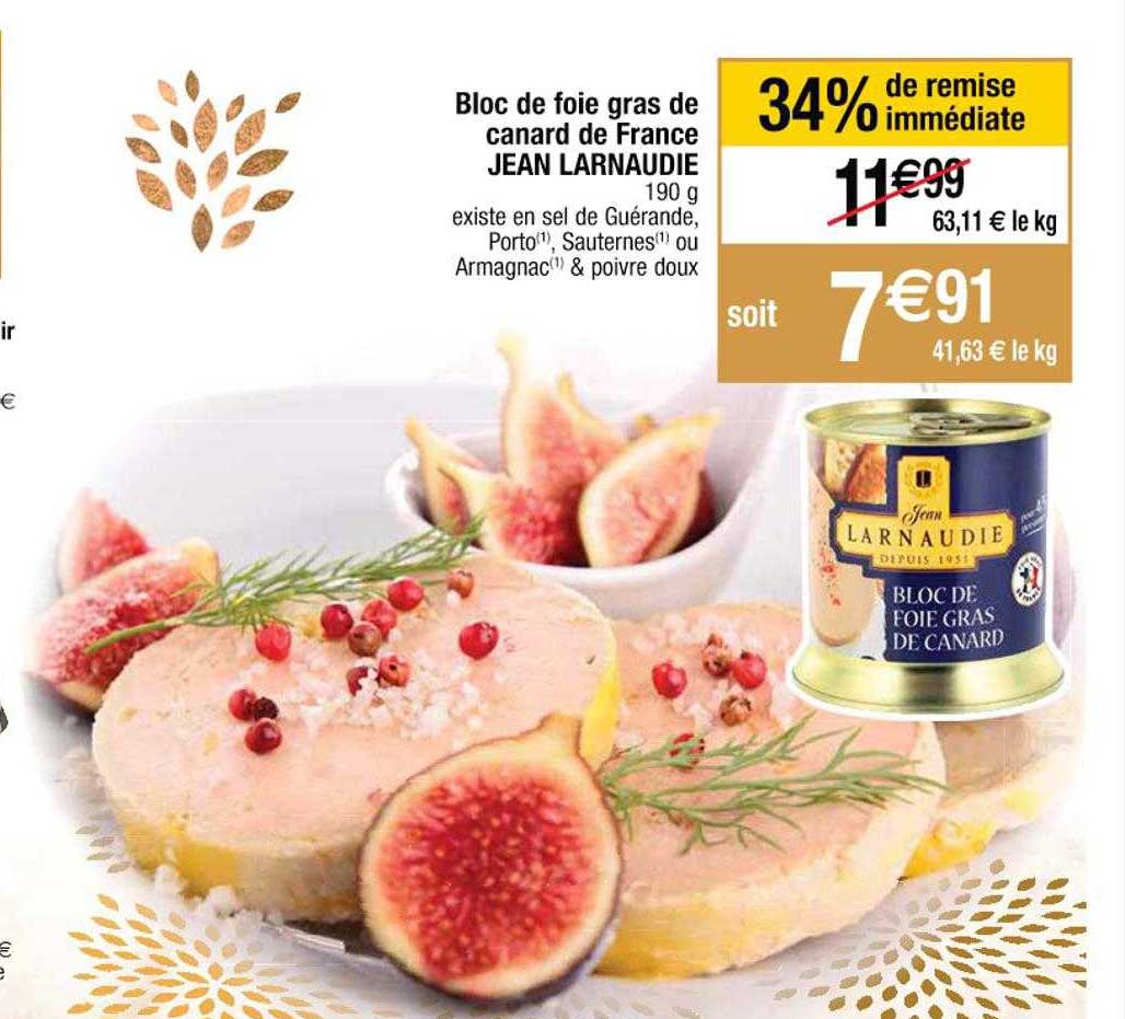 Bloc De Foie Gras De Canard De France Jean Larnaudie