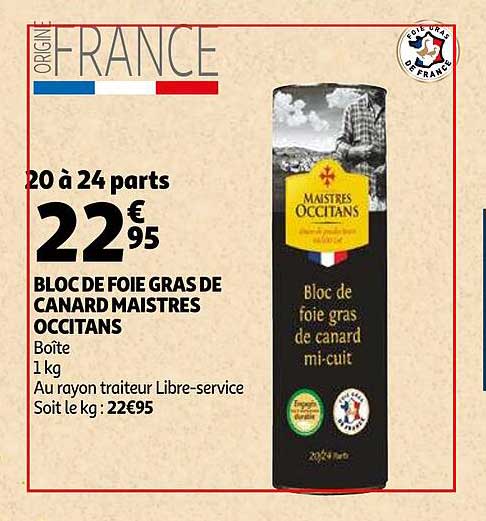 bloc de foie gras de canard maitres occitans