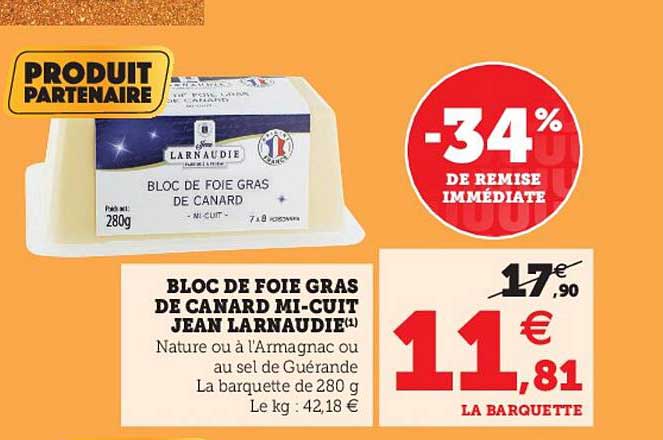 bloc de foie gras de canard mi-cuit jean larnaudie