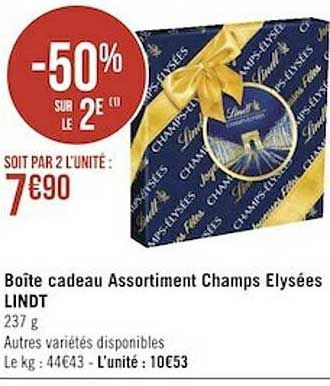 Boîte Cadeau Assortiment Champs élysées Lindt