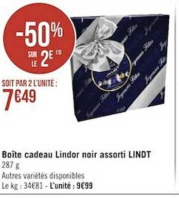boîte cadeau lindor noir assorti lindt