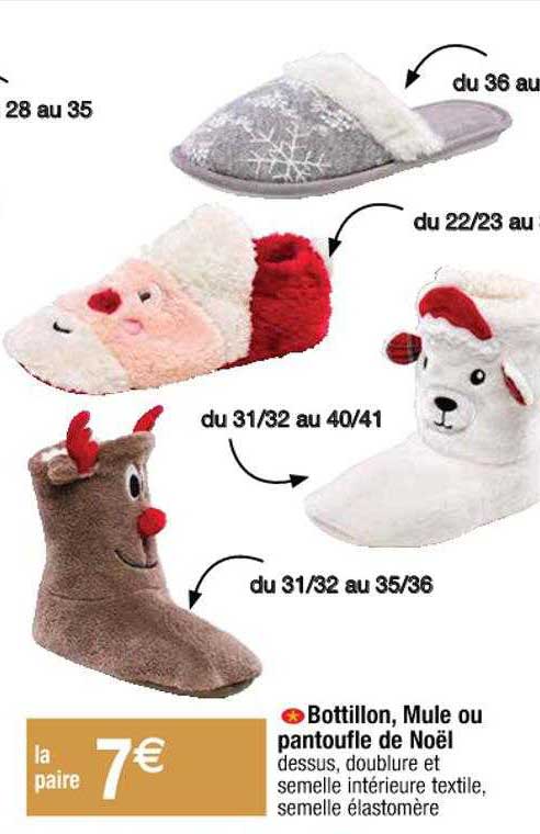 bottillon, mule ou pantoufle de noël