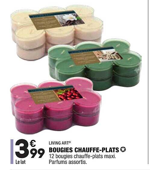 bougies chauffe-plats living art