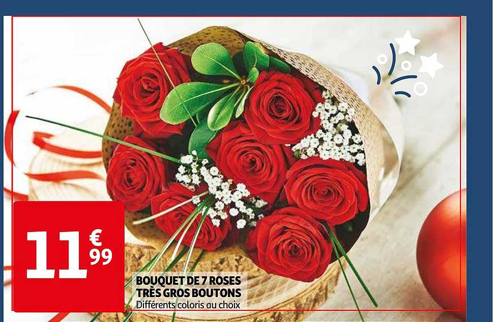 Bouquet De 7 Roses Très Gros Boutons