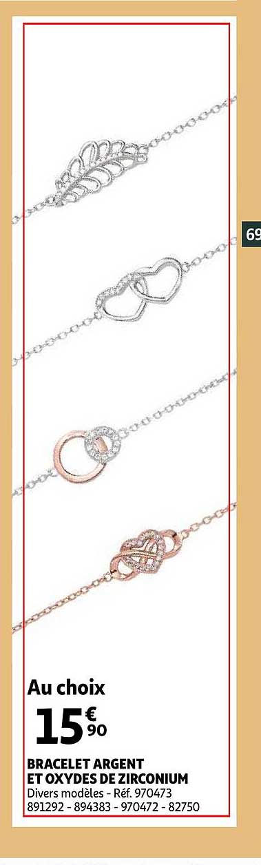 bracelet argent et oxydes de zirconium