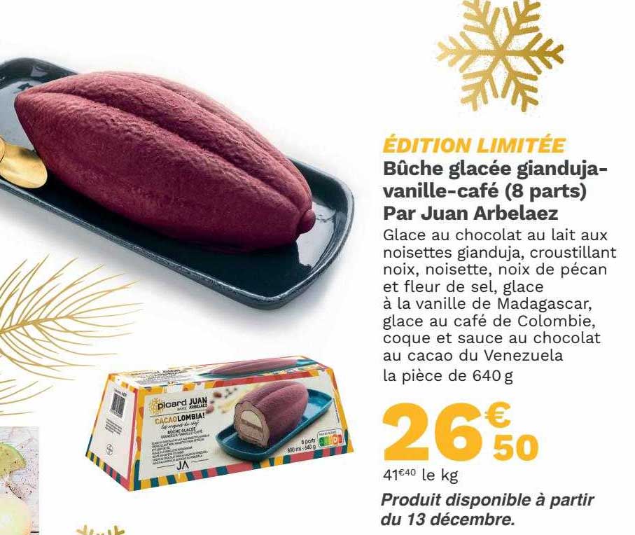 bûche glacée gianduja-vanille-café (8 parts) par juan arbelaez