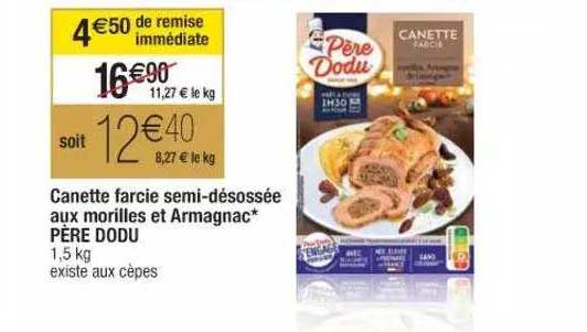 Canette Farcie Semi-désossée Aux Morilles Et Armagnac Père Dodu