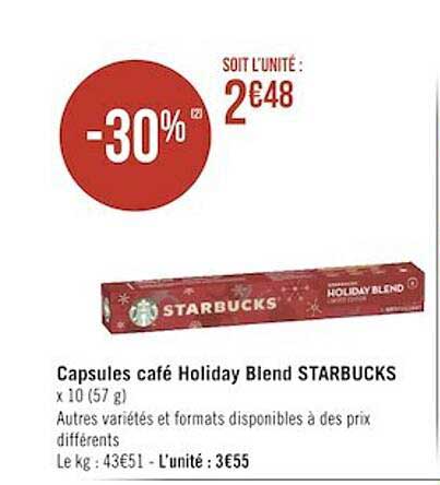 Capsules Café Holiday Blend Starbucks