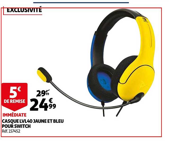 casque lvl 40 jaune et bleu pour switch