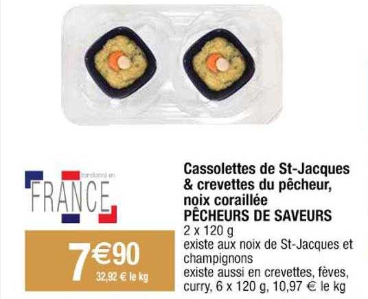 cassolettes de st-jacques & crevetes du pêcheur, noix coratillée pêcheurs de saveurs