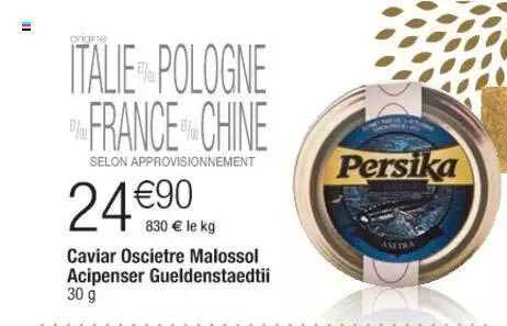 caviar oscietre malossol acipenser gueldenstaedtii