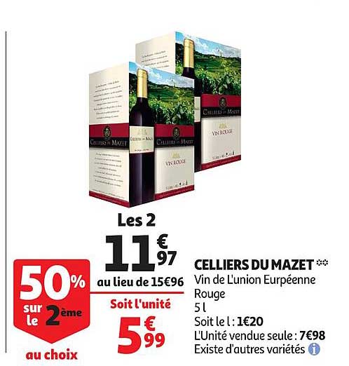 celliers du mazet vin de l'union européenne rouge