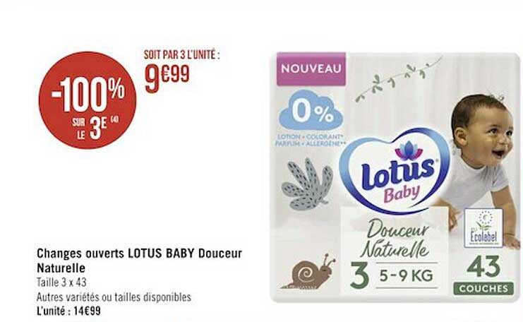 changes ouverts lotus baby douceur naturelle
