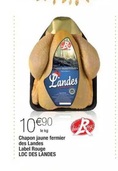 chapon jaune fermier des landes label rouge ldc des landes