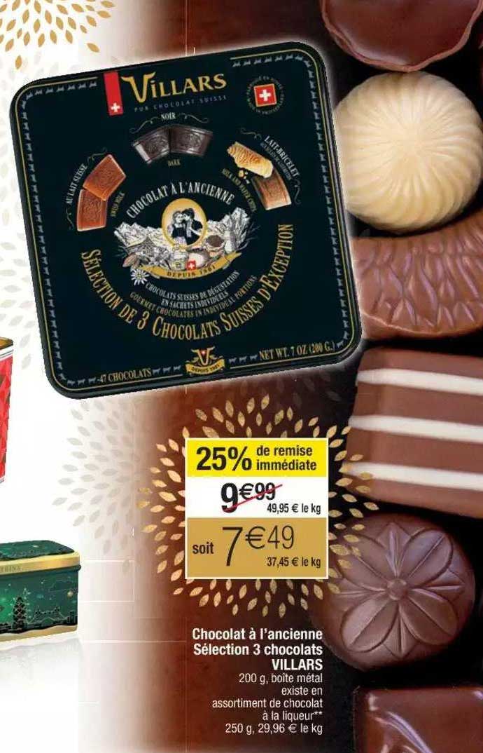 Chocolat à L'ancienne Sélection 3 Chocolats Villars