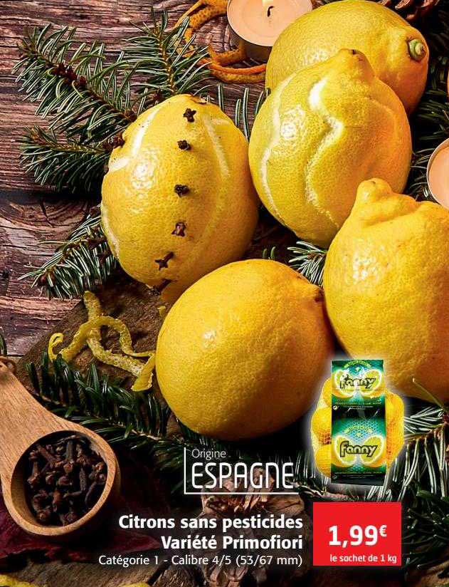 citrons sans pesticides variété primofiori