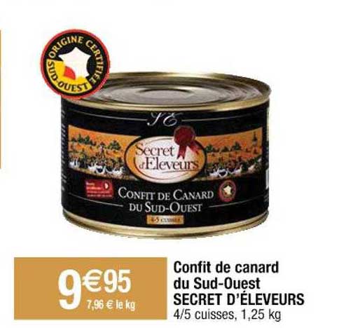 confit de canard du sud-ouest secret d'éleveurs