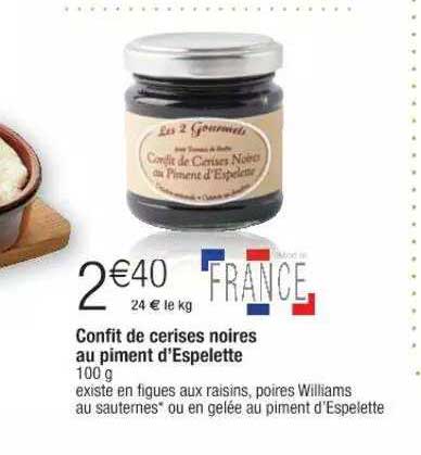 confit de cerises noires au piment d'espelette