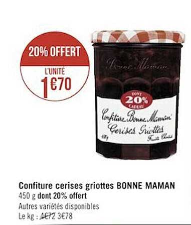 Confiture Cerises Griottes Bonne Maman