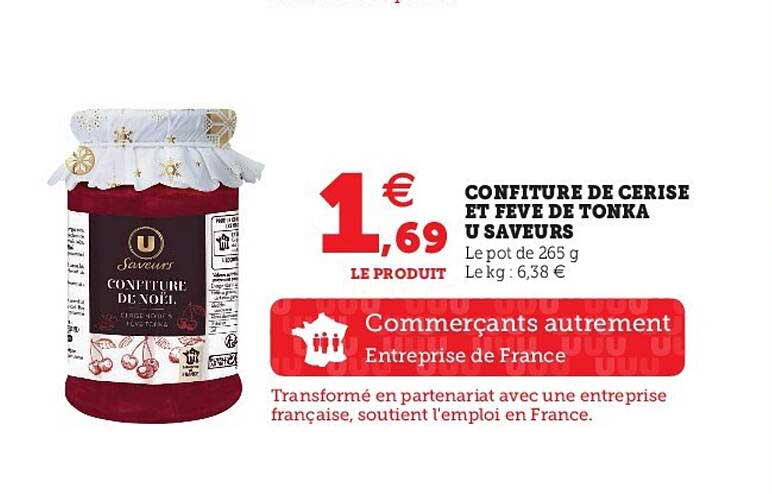 confiture de cerise et fève de tonka u saveurs