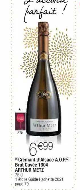 crémant d'alsace a.o.p. brut cuvée 904 arthur metz