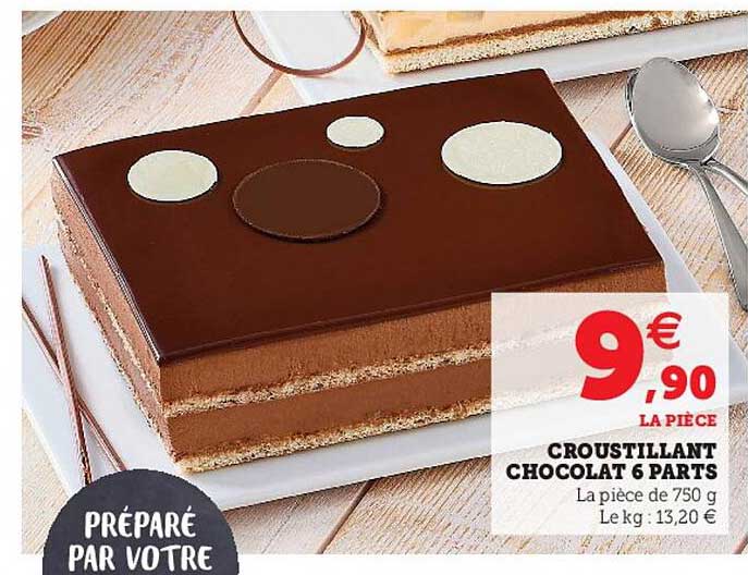 Croustillant Chocolat 6 Parts