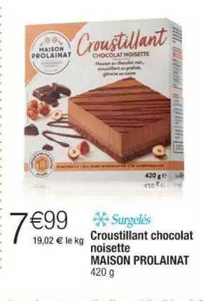 croustillant chocolat noisette maison prolainat