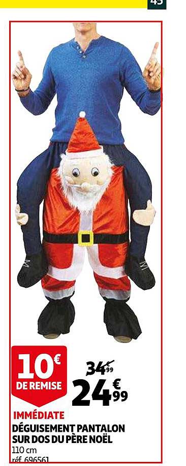 déguisement pantalon sur dos de père noël